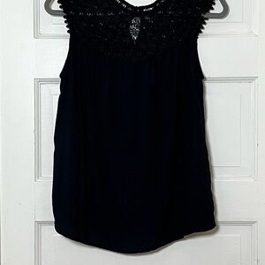 Old Navy Black Sleeveless Cropped Embellished Black Blouse
